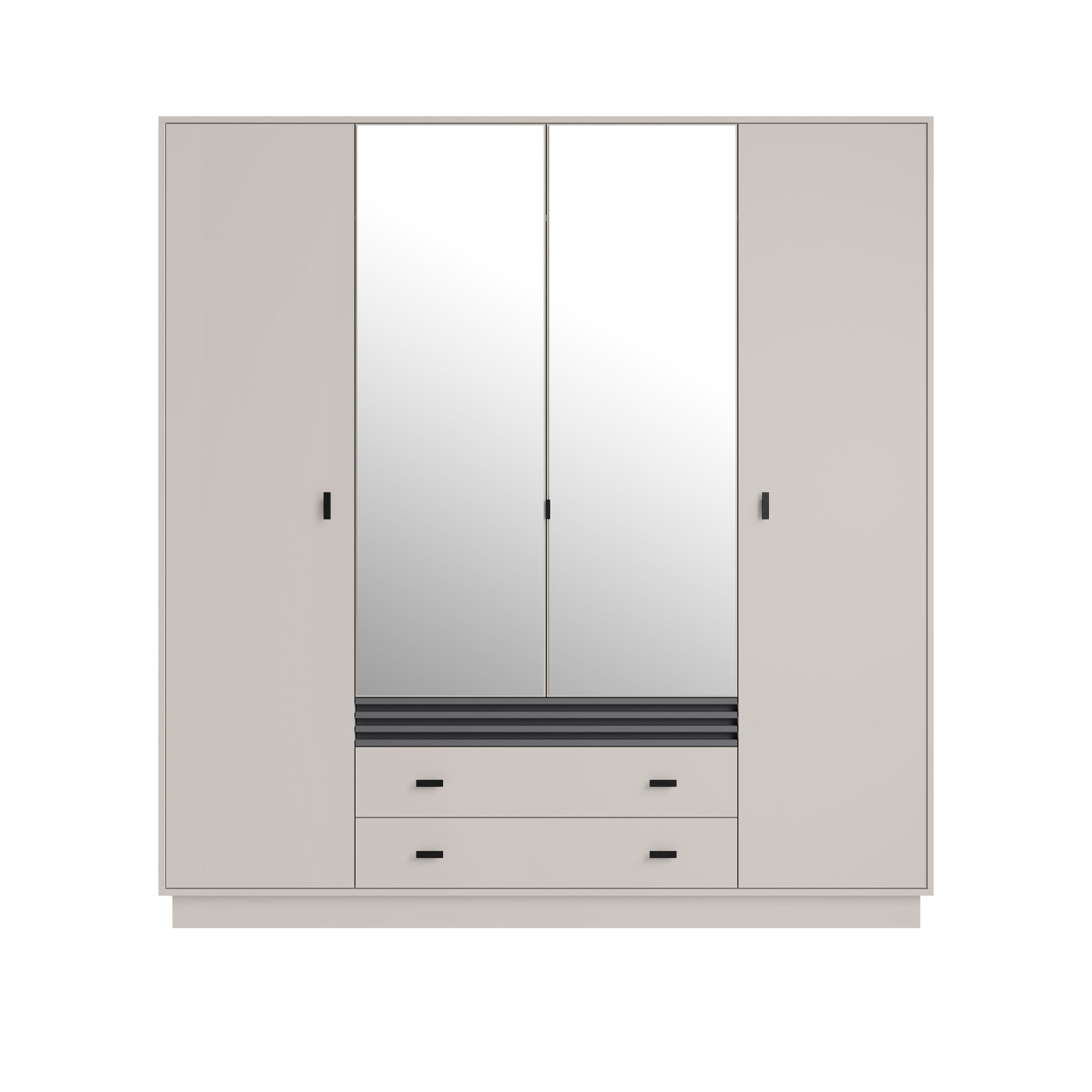 szafa 200 uchylna z lustrem Allmo 16 czterodrzwiowa szuflady półki