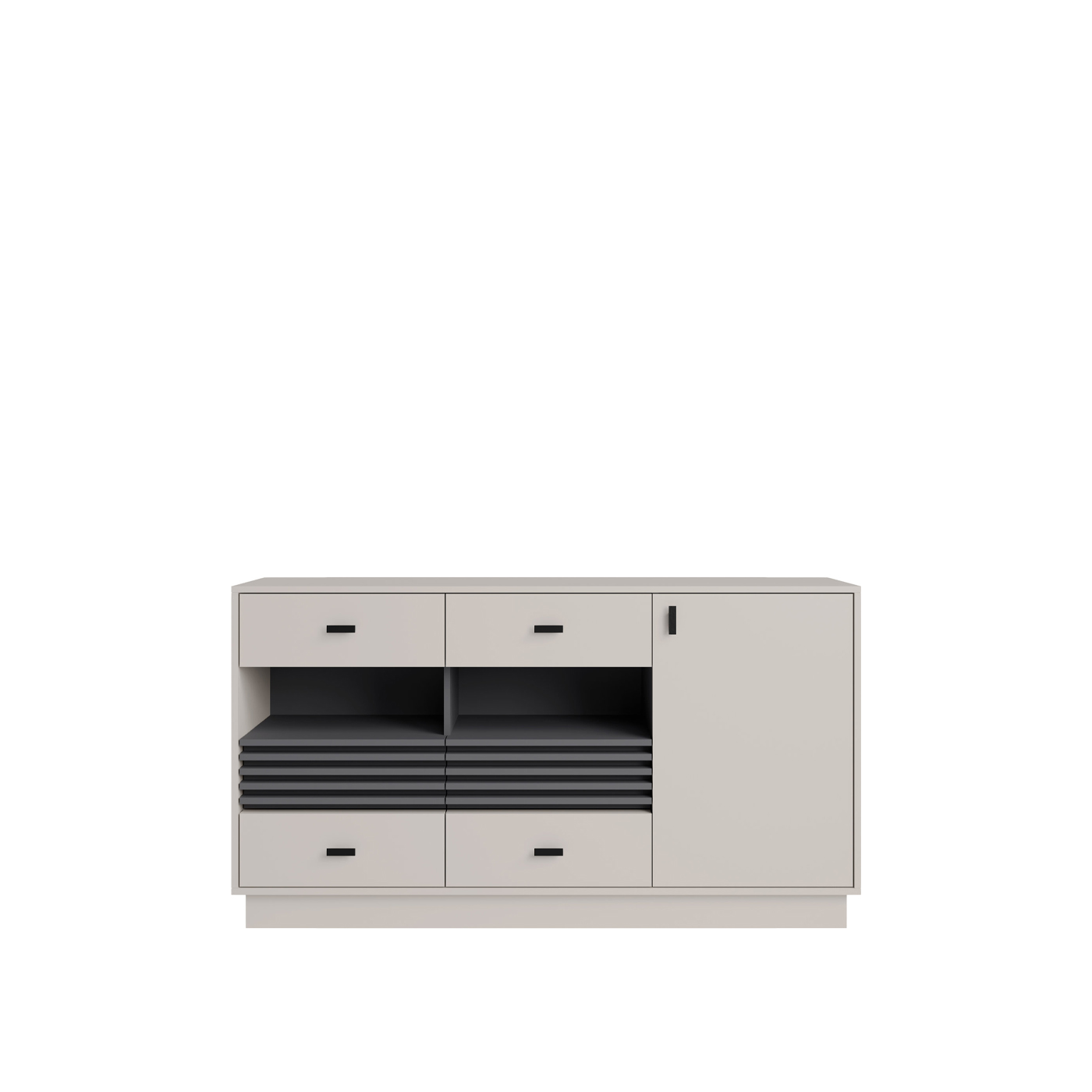 komoda 155 nowoczesna z lamelami Allmo 08 szafka szeroka duża