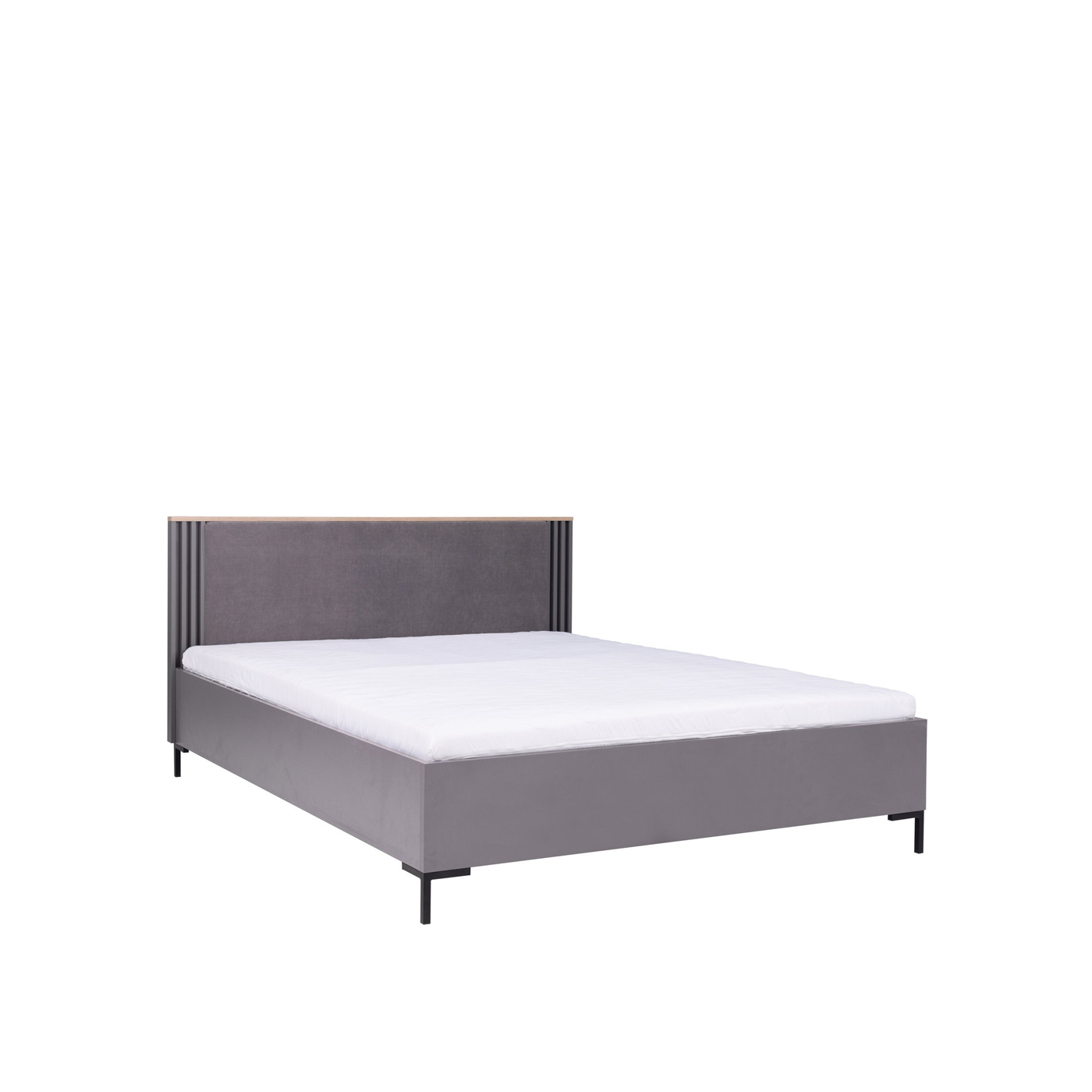 łóżko 160x200 z zagłówkiem lamelami Allmo AL19 160 małżeńskie z pojemnikiem