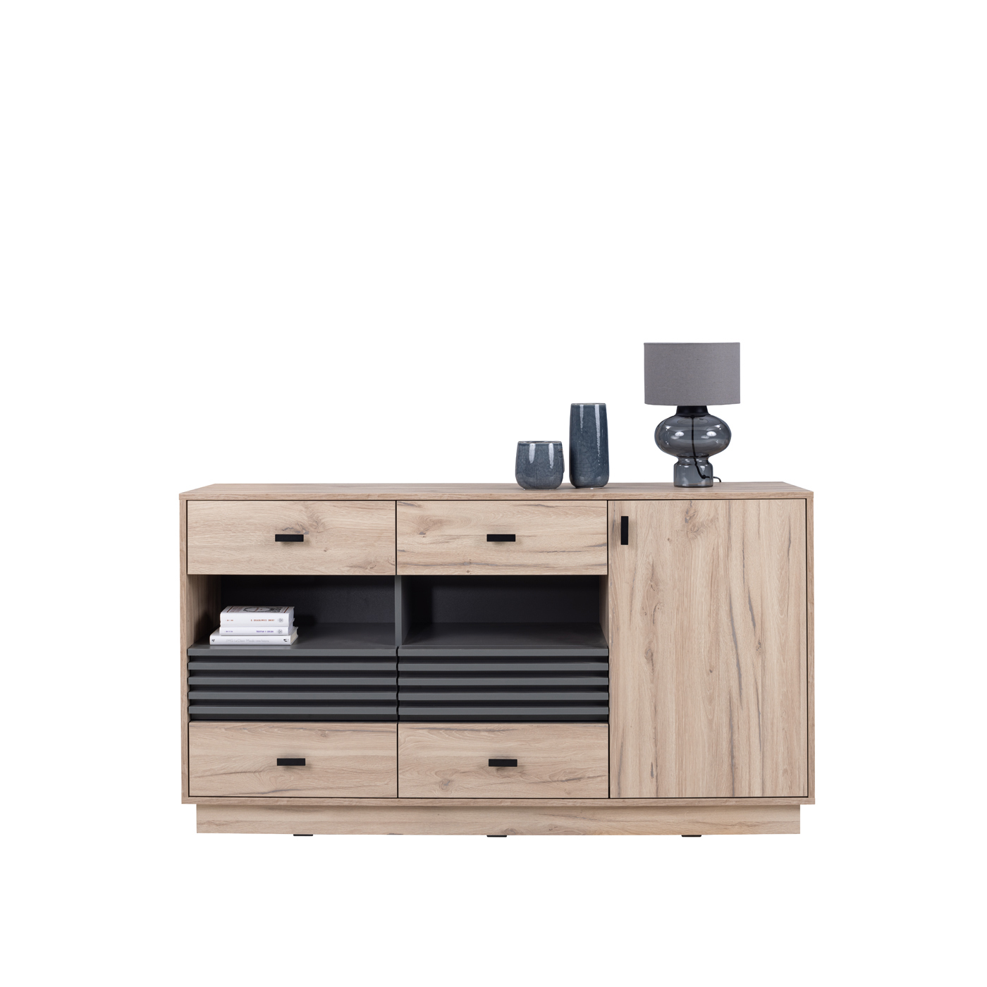 komoda 155 z szufladami półkami lamelami Allmo AL8 szeroka duża szafka