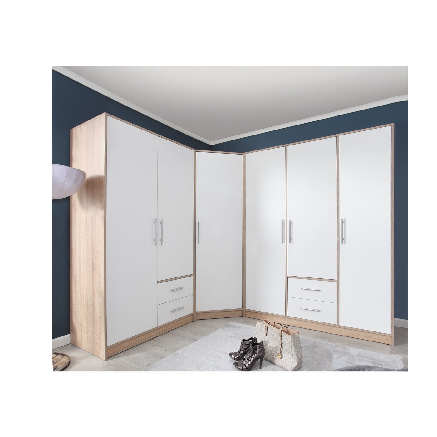 zestaw komplet szaf Smart D rogowa narożna garderoba duża do sypialni
