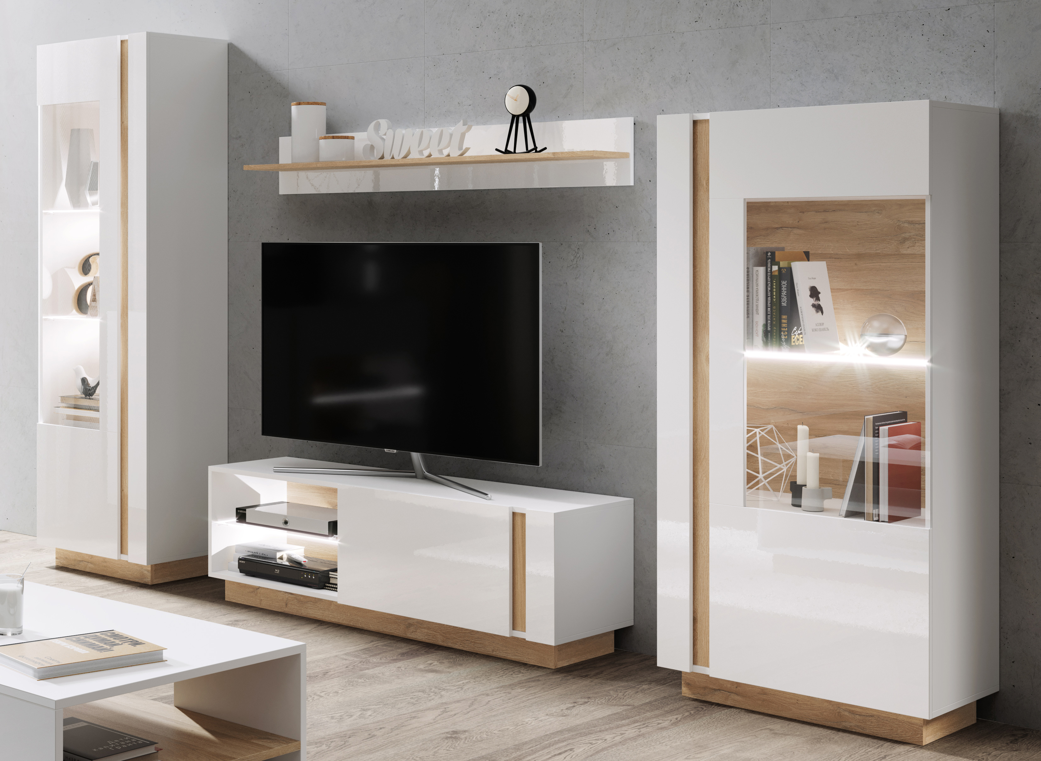 Zestaw Arco 02 biały połysk