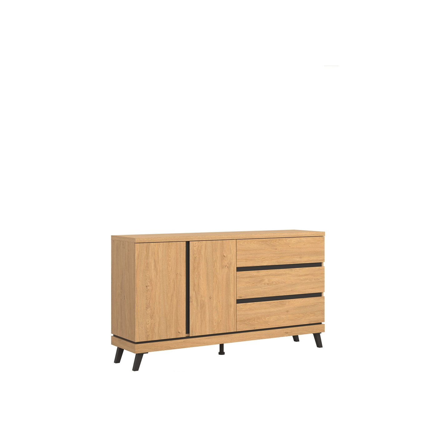 komoda 159 ,5 z szufladami na nóżkach Ate 03 szeroka duża szafka