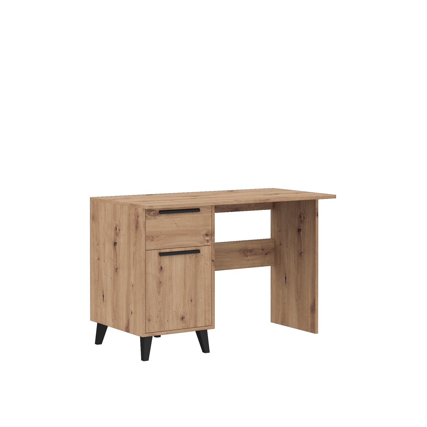 biurko 115 z szufladą szafką ARTI 04 na nóżkach młodzieżowe dla ucznia dąb artisan do pokoju biura