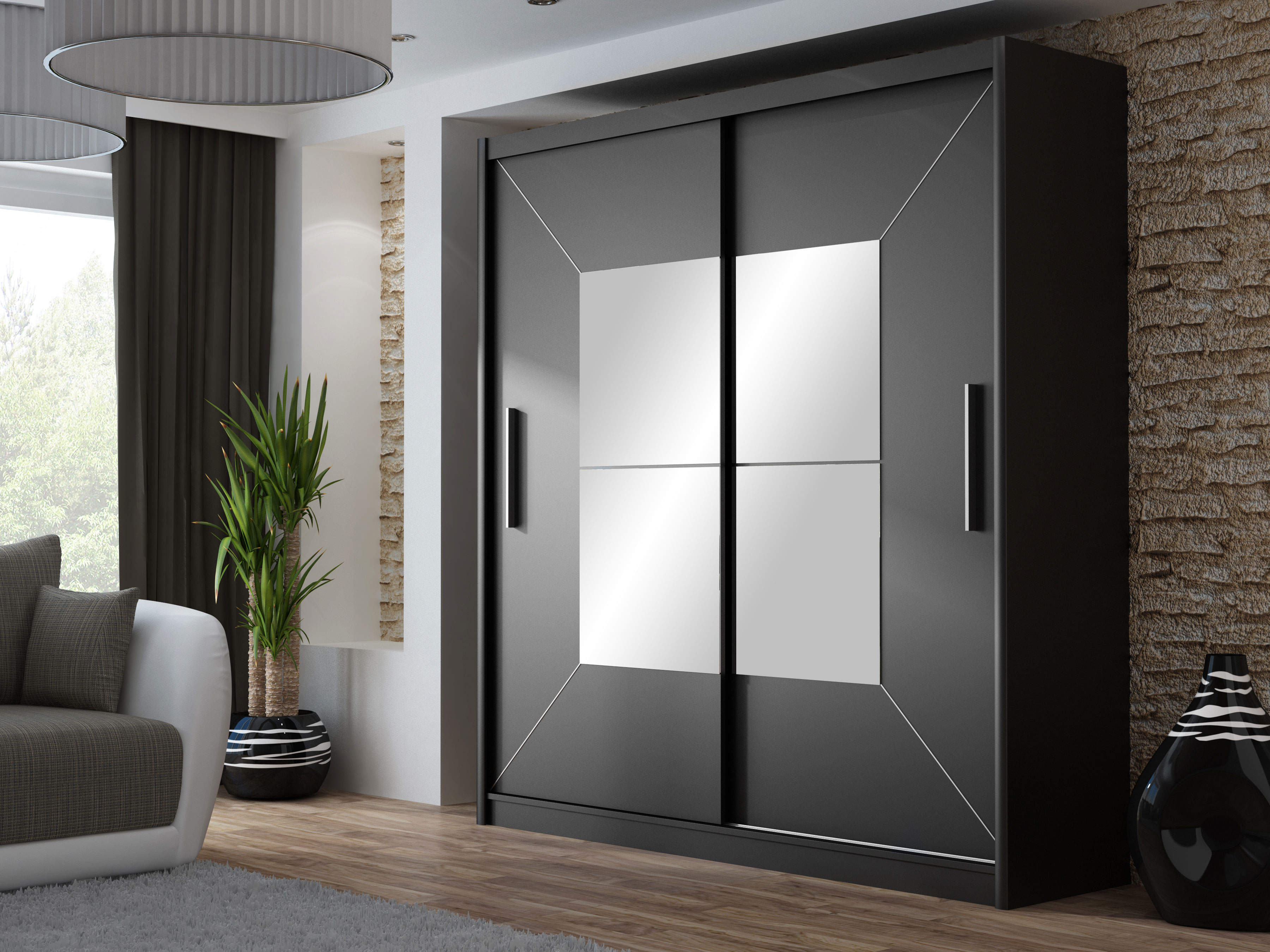 Szafa przesuwna Boston z lustrem WYPRZEDAŻ