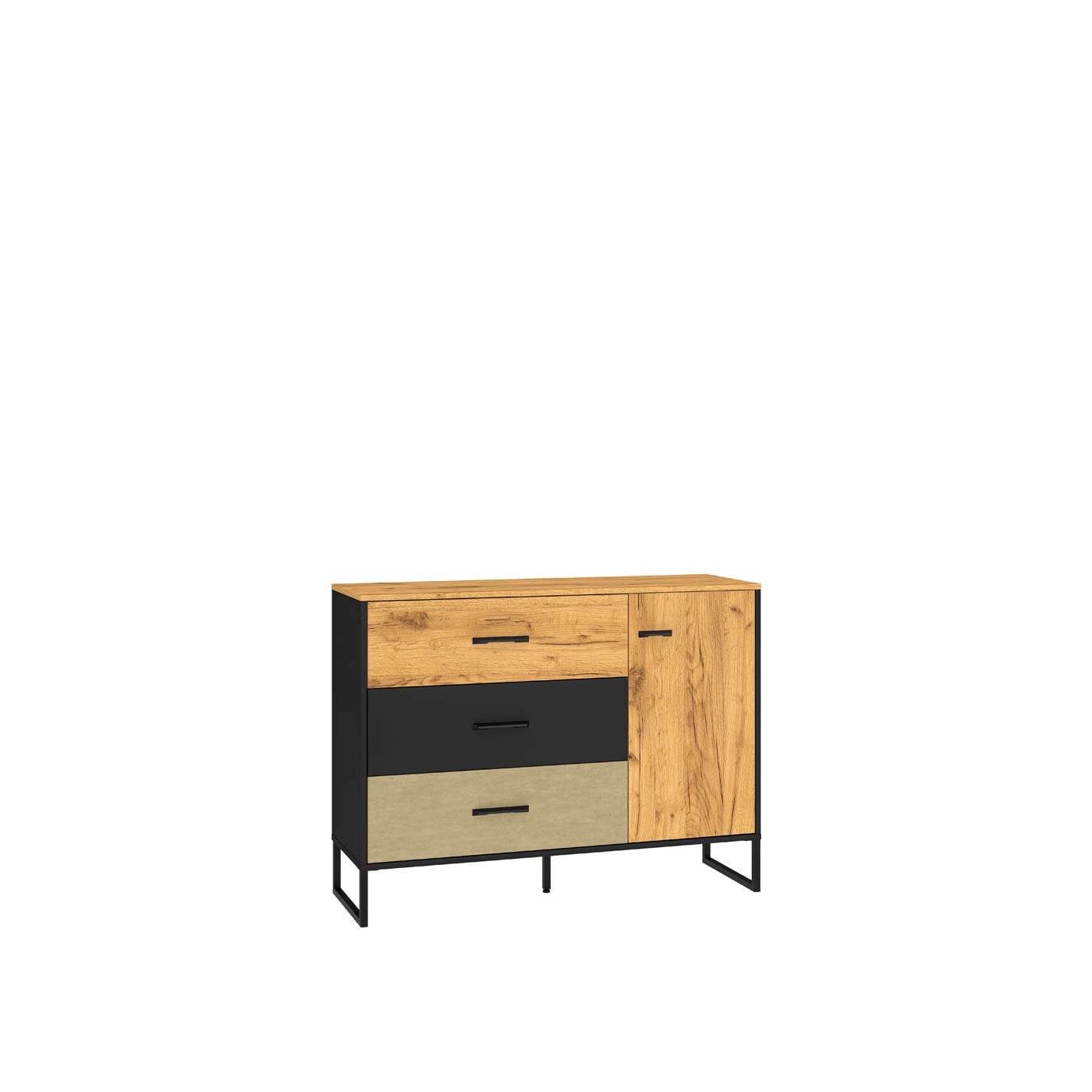 komoda 120 na nóżkach loft Colt 06 z szufladami półką duża szafka