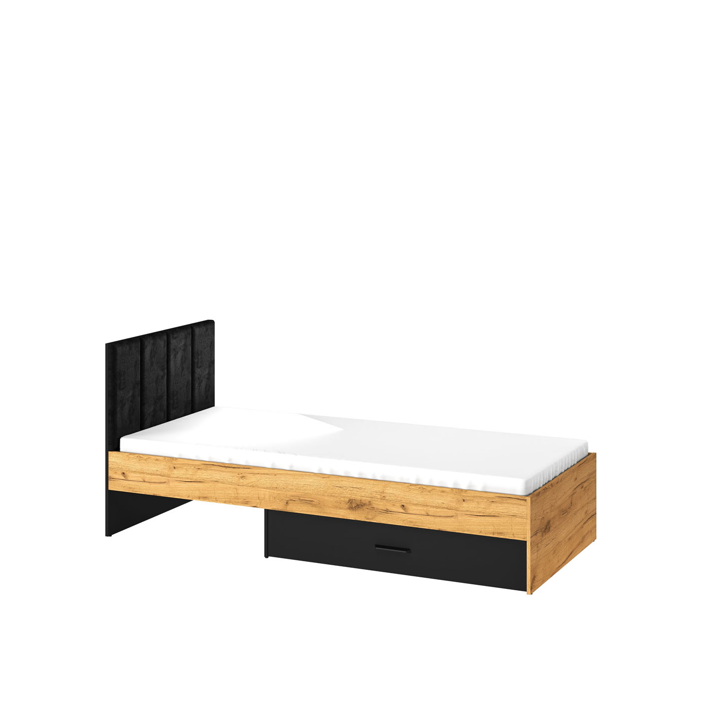 łóżko 90x200 z szufladą zagłówkiem tapicerowanym Colt 10 dla dzieci