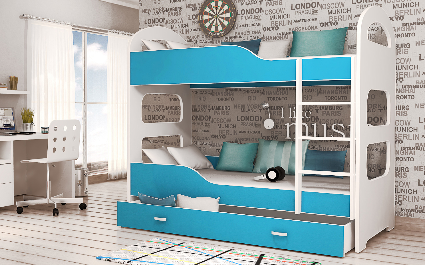 Łóżko piętrowe Dominik 80x180