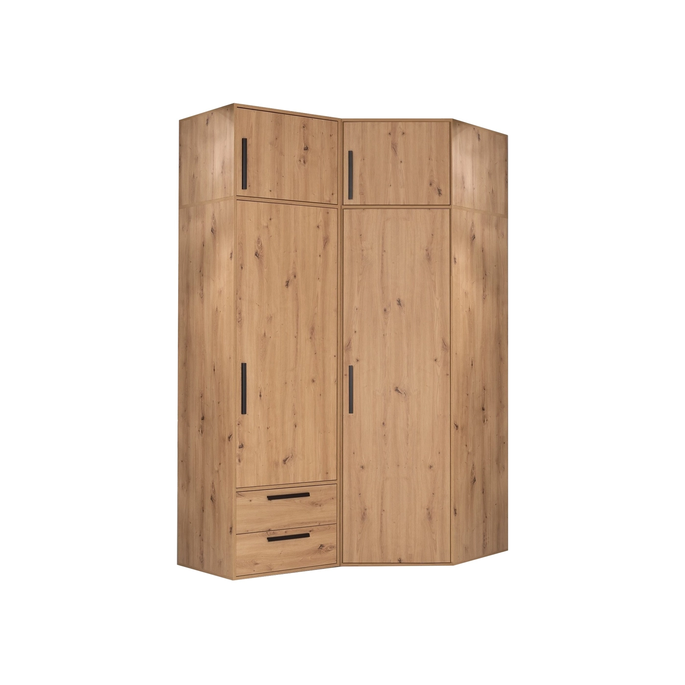 zestaw narożna wysoka garderoba ARTI H rogowa szafa regał nadstawka