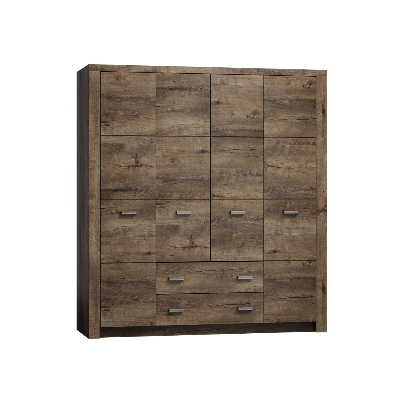 szafa 178 czterodrzwiowa Indiana 18 z szufladami półkami drążkami