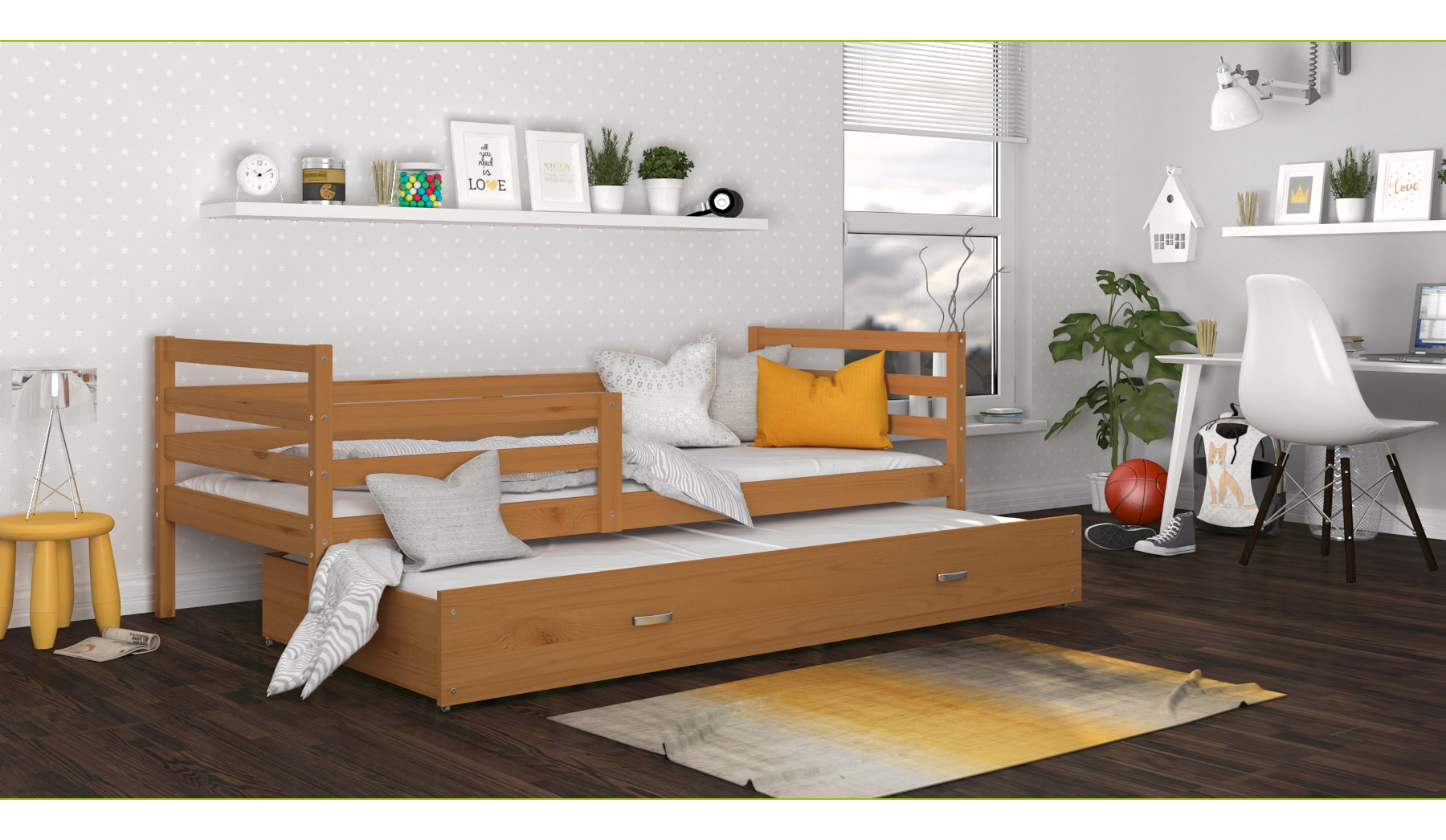 Łóżko podwójne Jacek P2 Drewno