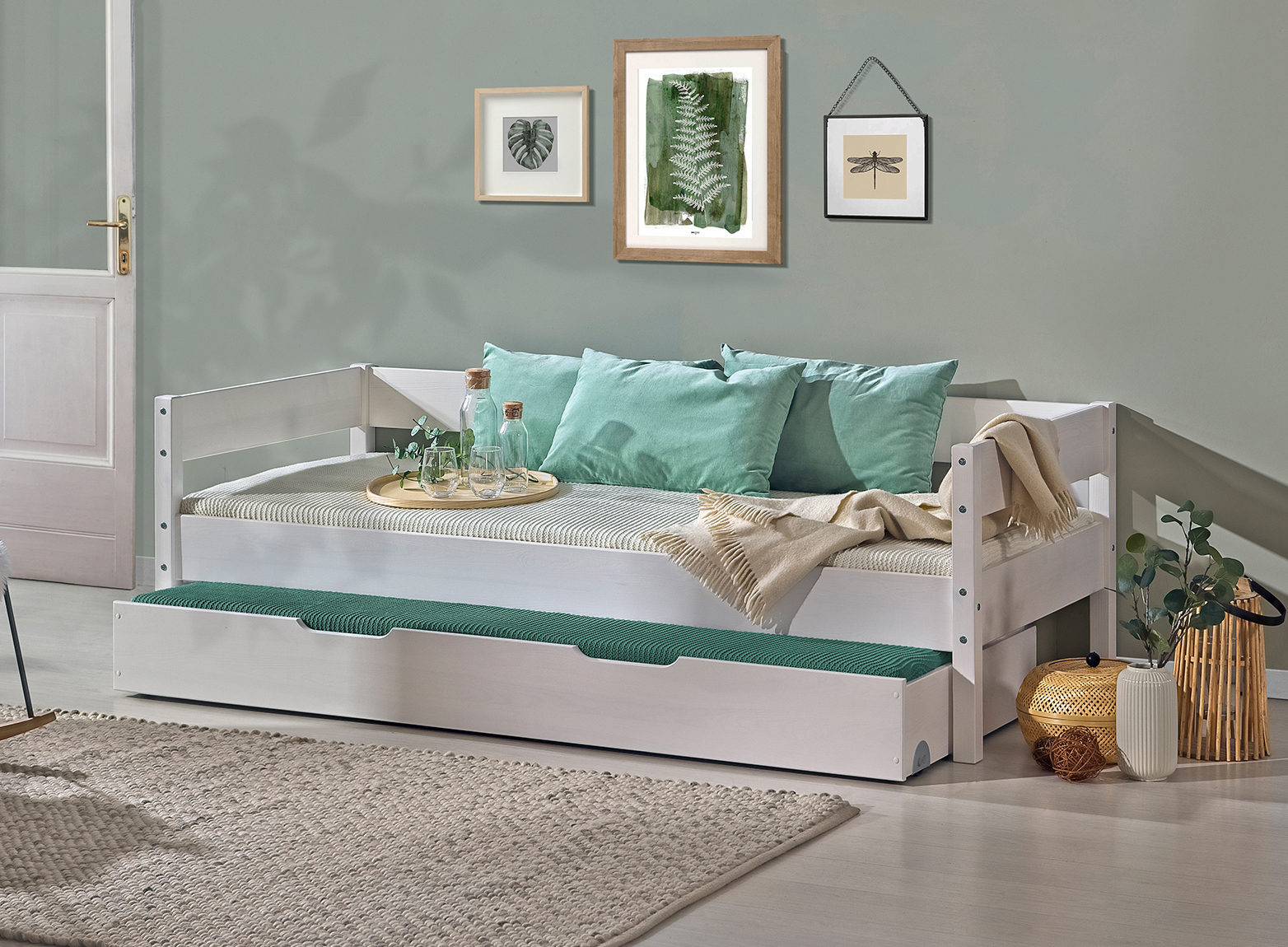 Łóżko podwójne Kaja 1+3 drewniane