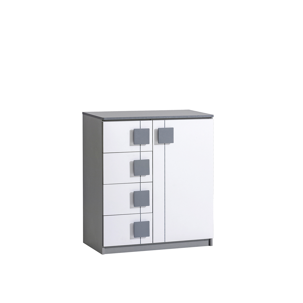 komoda 80 mała z szufladami półką Gumi G-3 szafka biała szara