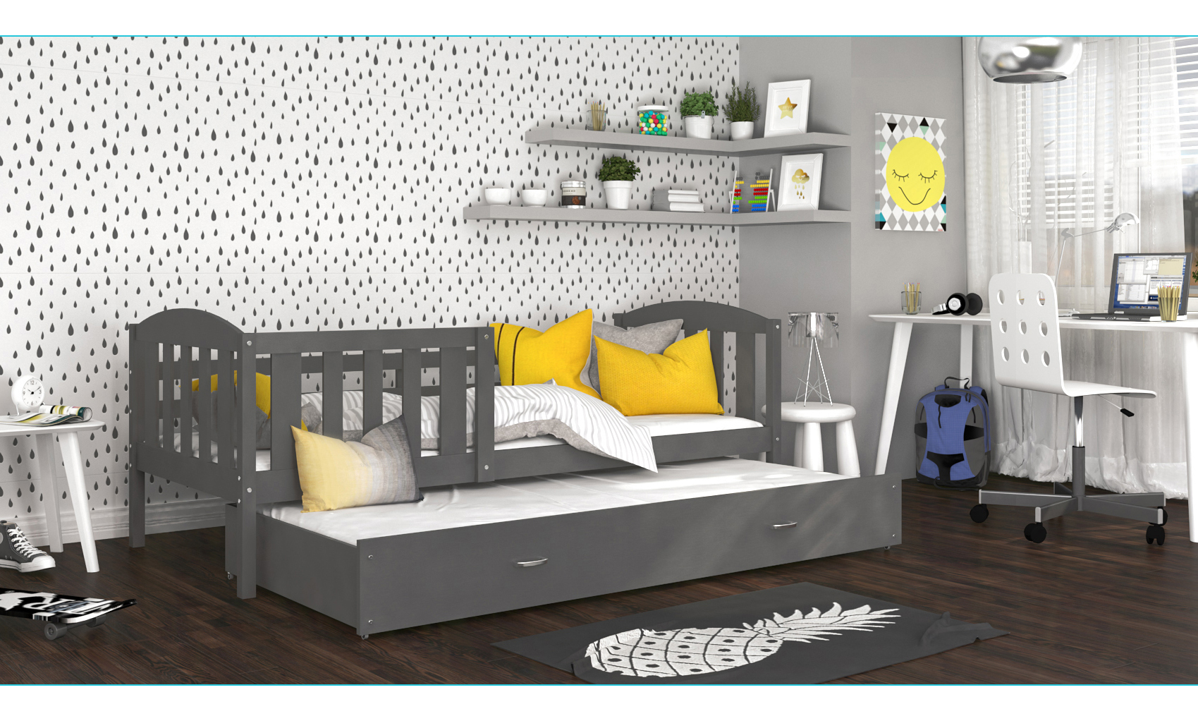 Łóżko podwójne Kubuś P2 Drewno