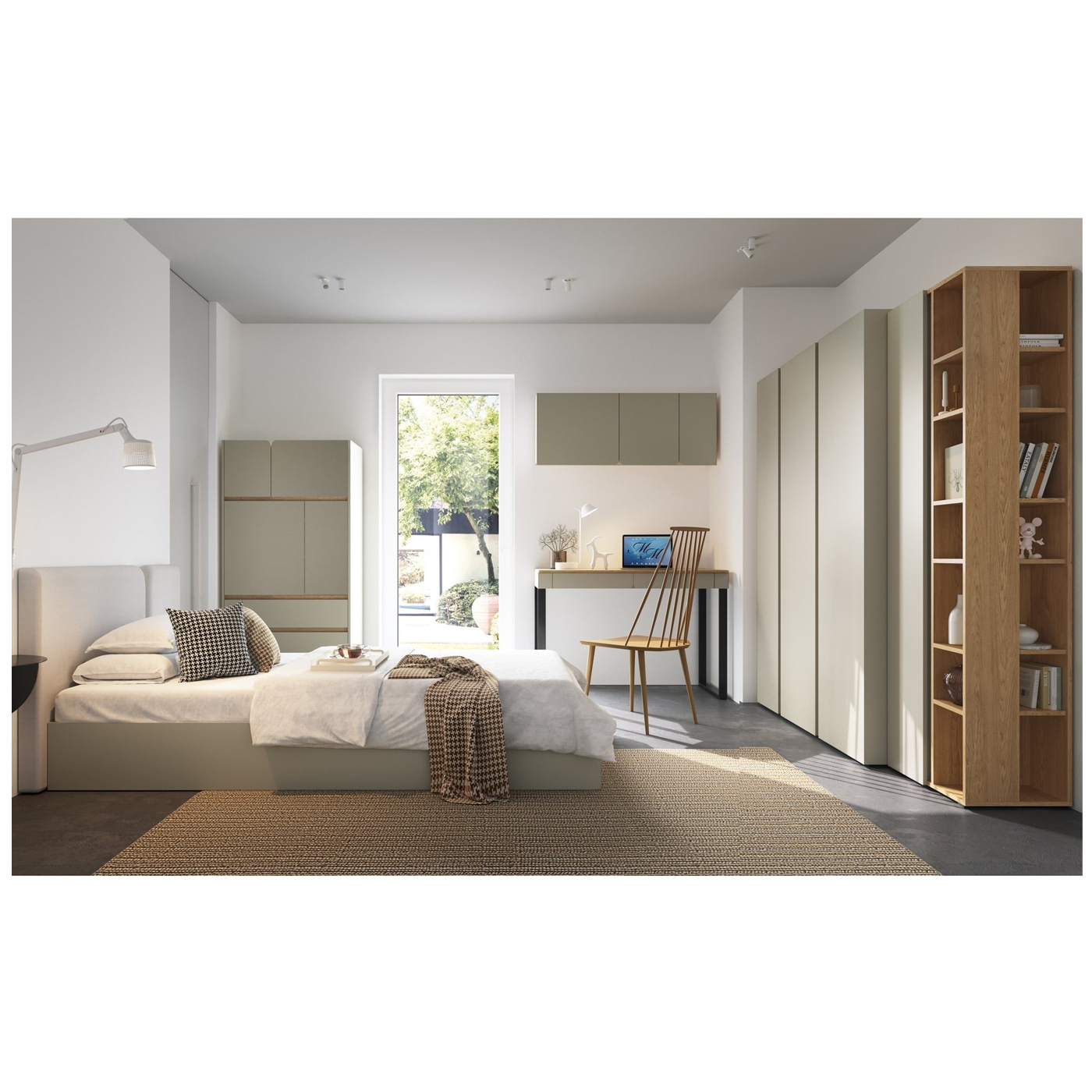 zestaw młodzieżowy nowoczesny Luca 1 biurko łóżko regał szafa dzieci