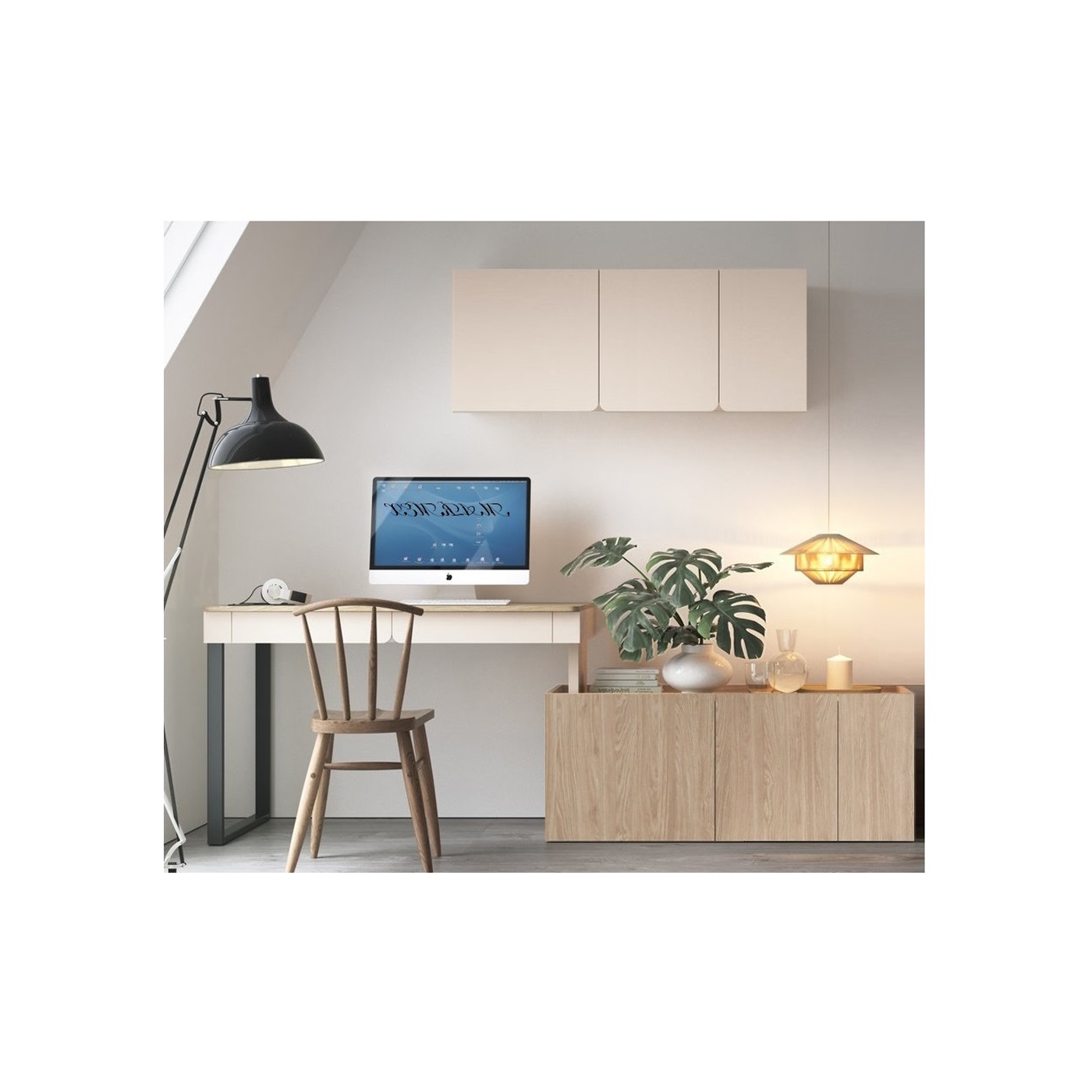 zestaw młodzieżowy Luca 4 biurko z komodą wisząca szafka dla ucznia