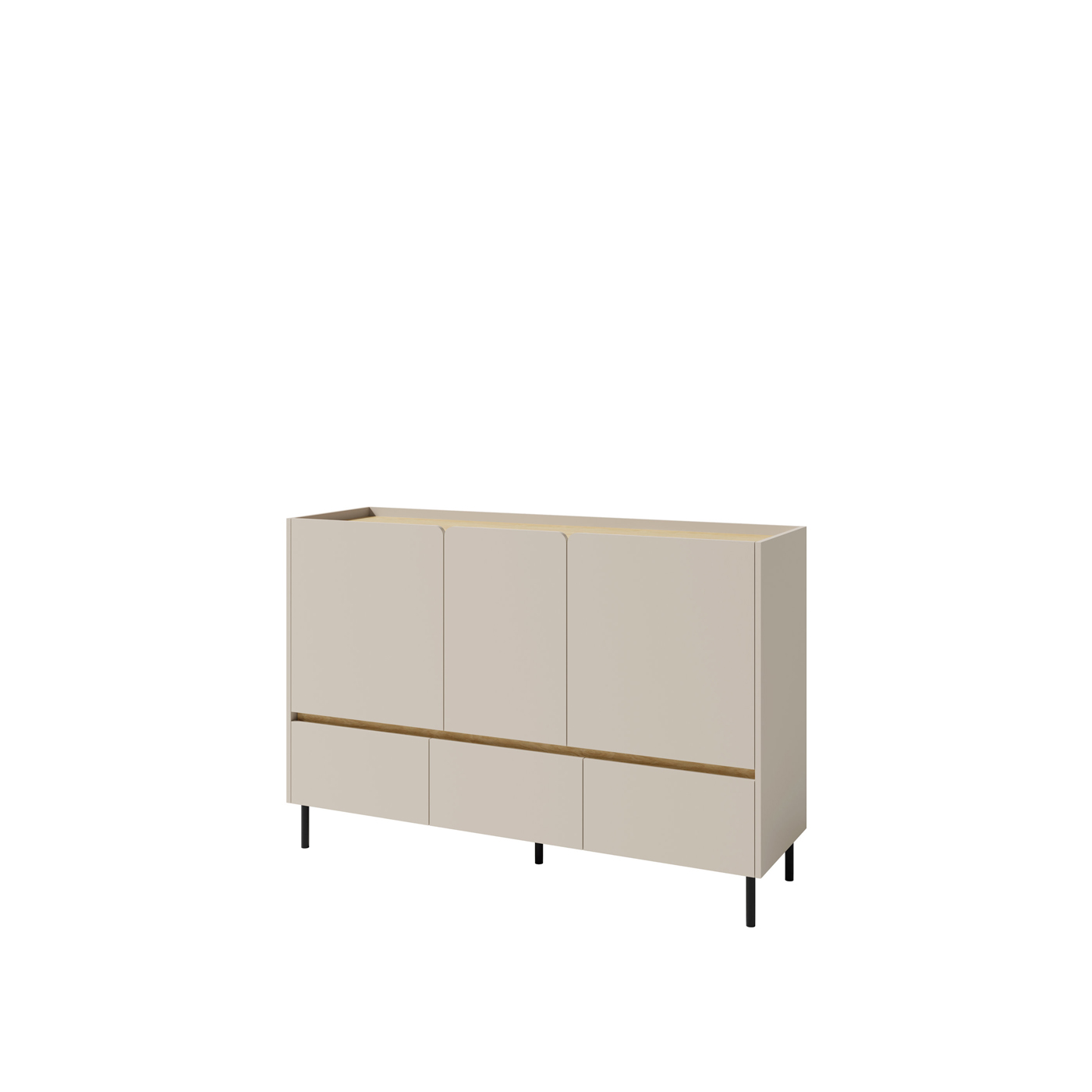 komoda 150 z szufladami półkami nogami Luca 07 duża szeroka szafka