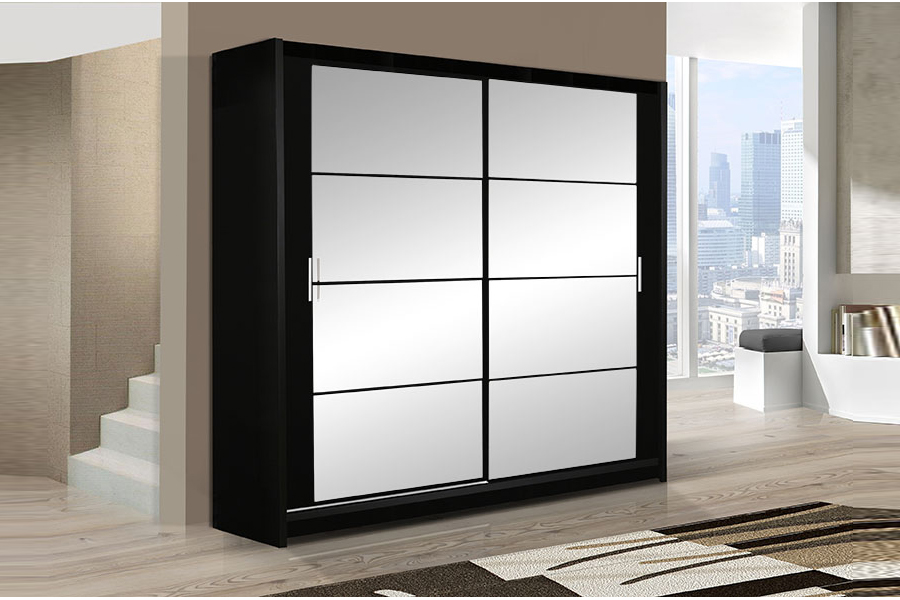 Szafa przesuwna Dakota 160 czarna Wyprzedaż!