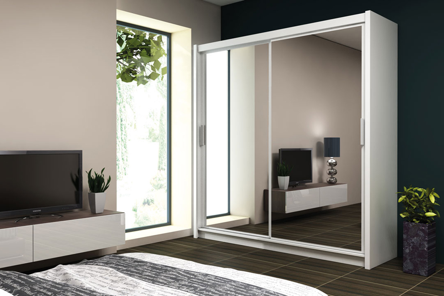 Szafa przesuwna Paris 160 biała Wyprzedaż!