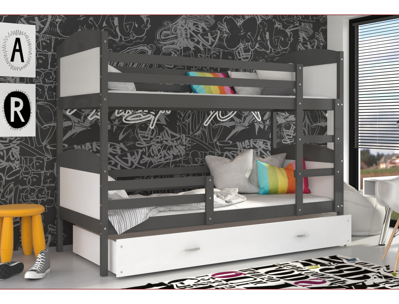 Łóżko piętrowe Mateusz 90x200