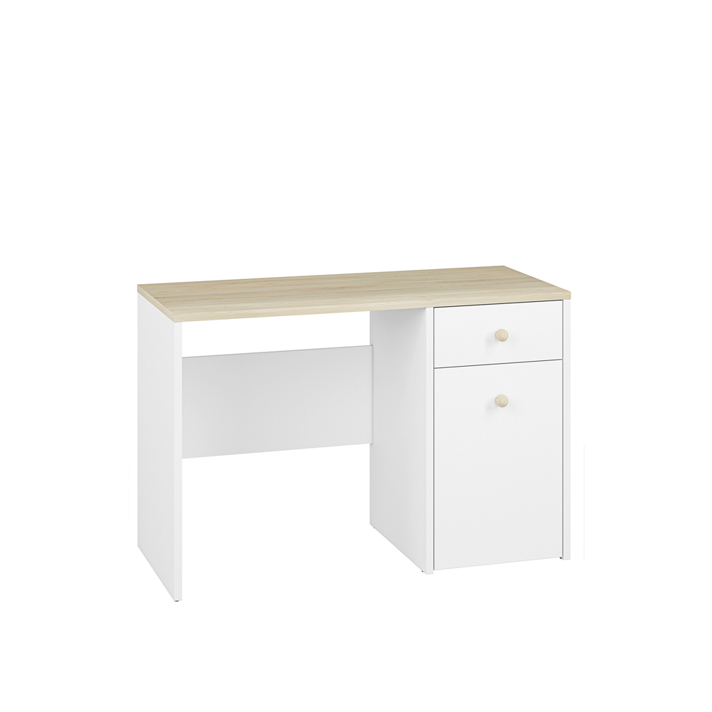 biurko 117 z szafką szufladą Elmo 18 młodzieżowe dla ucznia dzieci białe