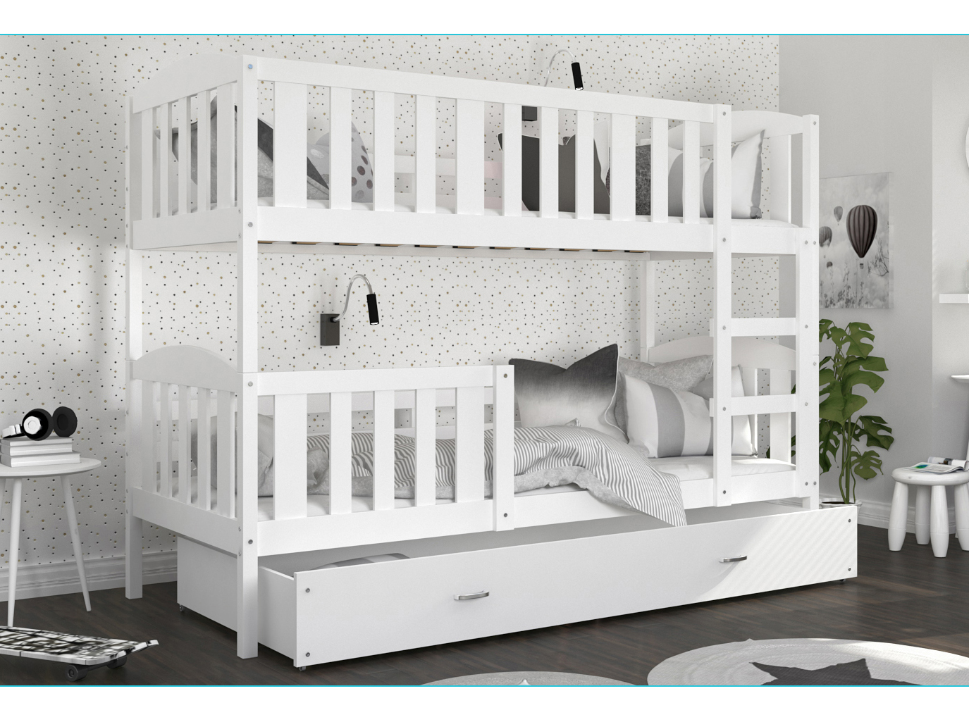 Łóżko piętrowe Kubuś 90x200 Drewno