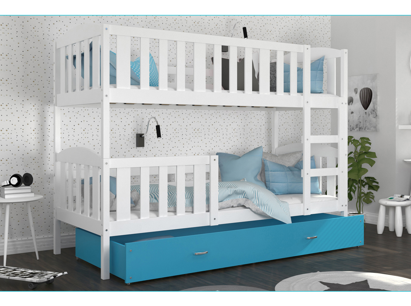 Łóżko piętrowe Kubuś 90x200 MDF