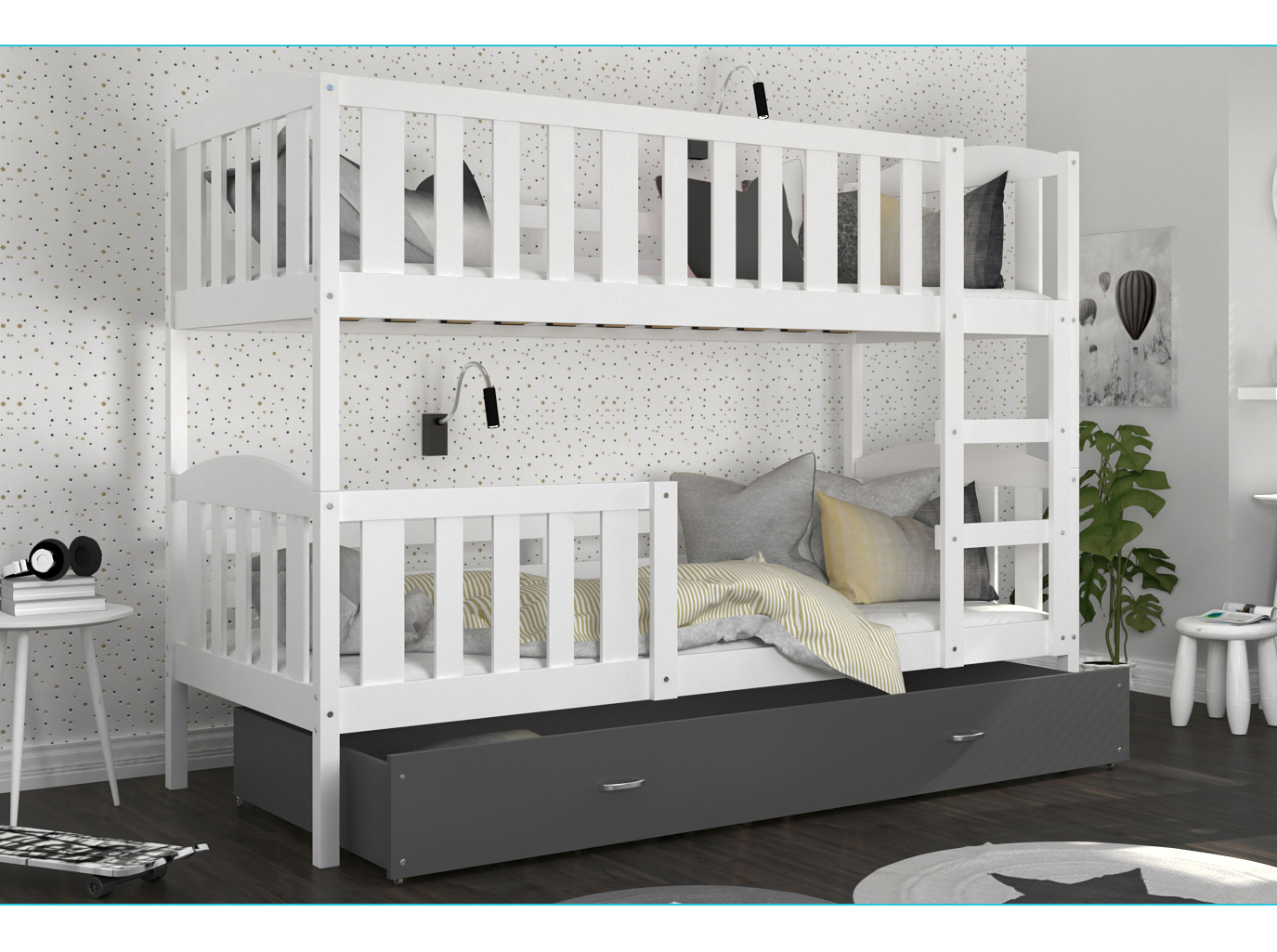 Łóżko piętrowe Kubuś 80x190 MDF