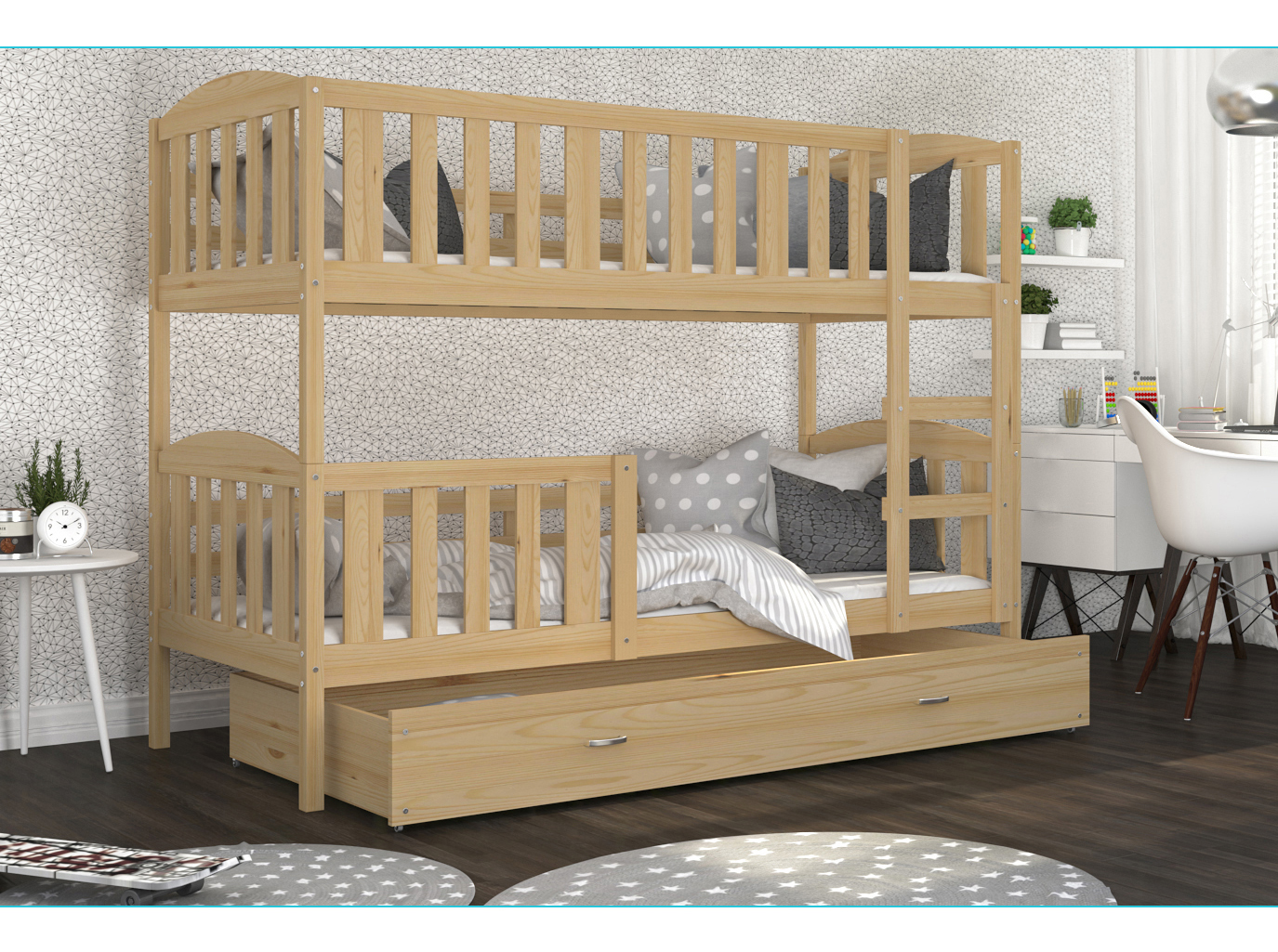 Łóżko piętrowe Kubuś 80x190 Drewno
