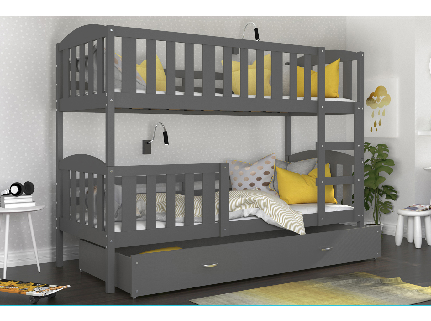 Łóżko piętrowe Kubuś 80x160 Drewno