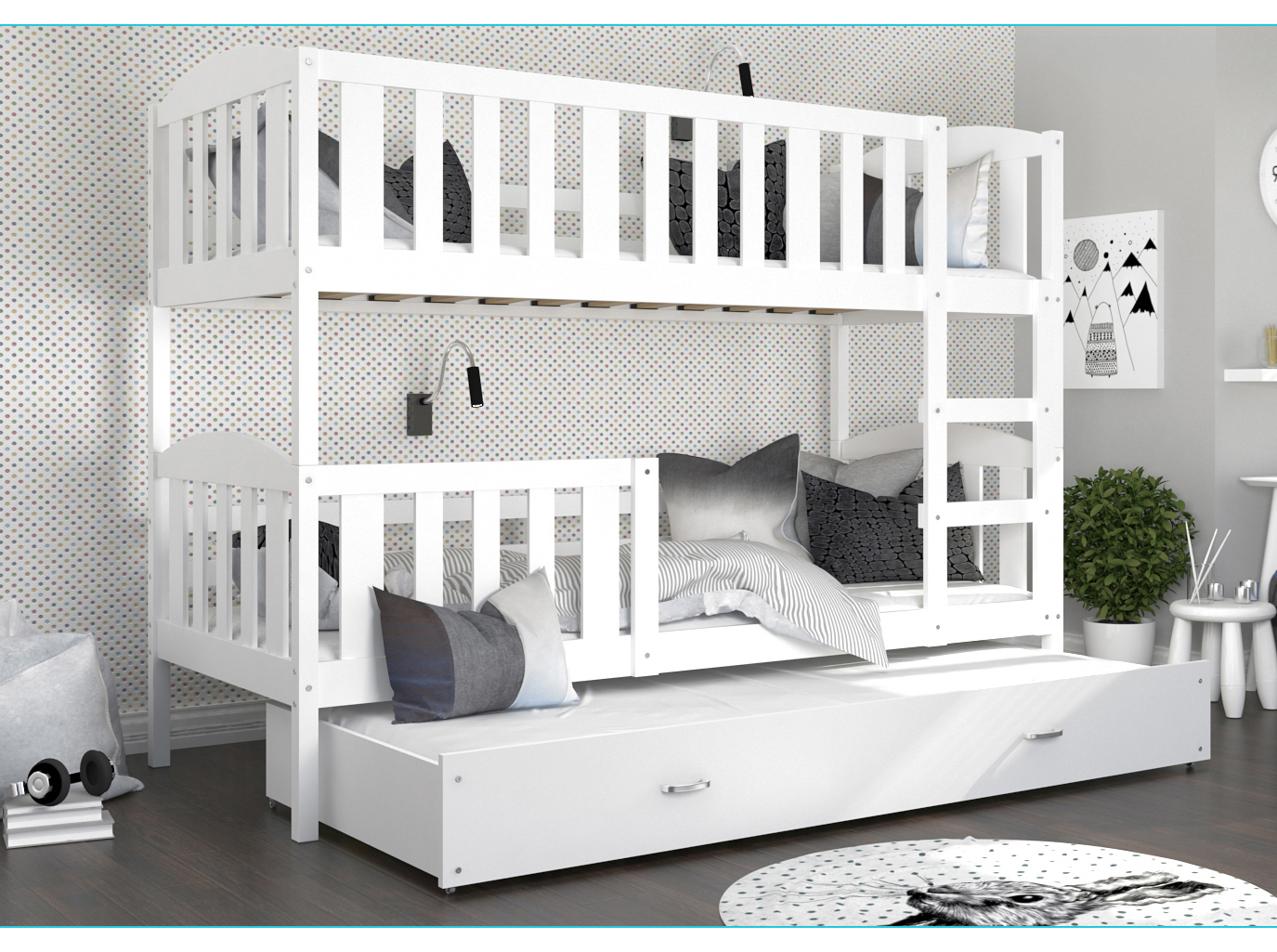 Łóżko 3-osobowe Kubuś 03 90x200 MDF