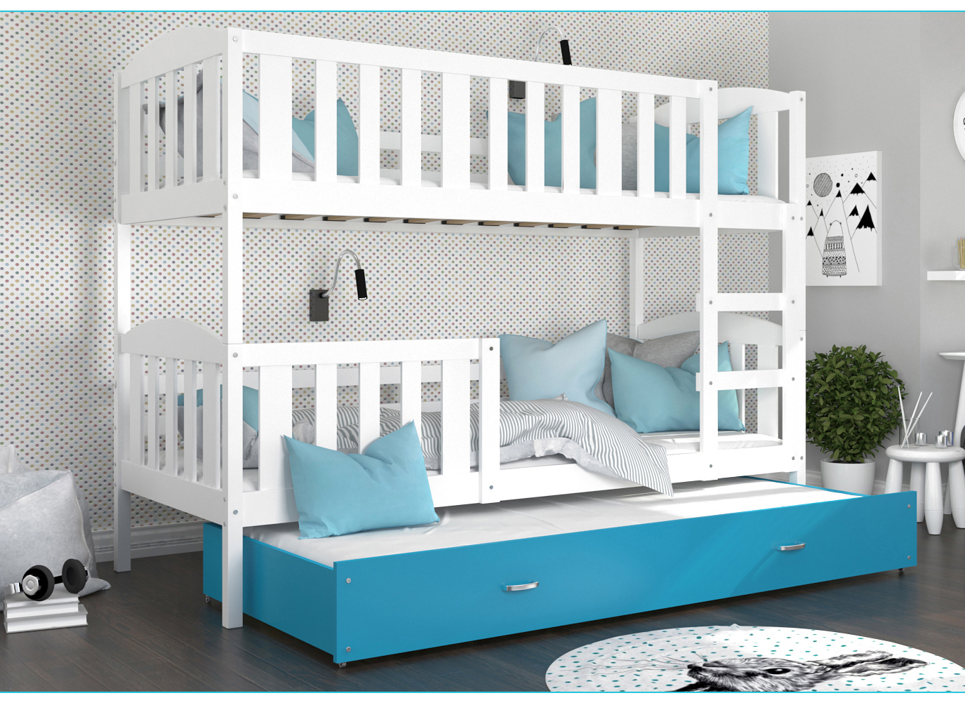 Łóżko 3-osobowe Kubuś 03 80x190 MDF