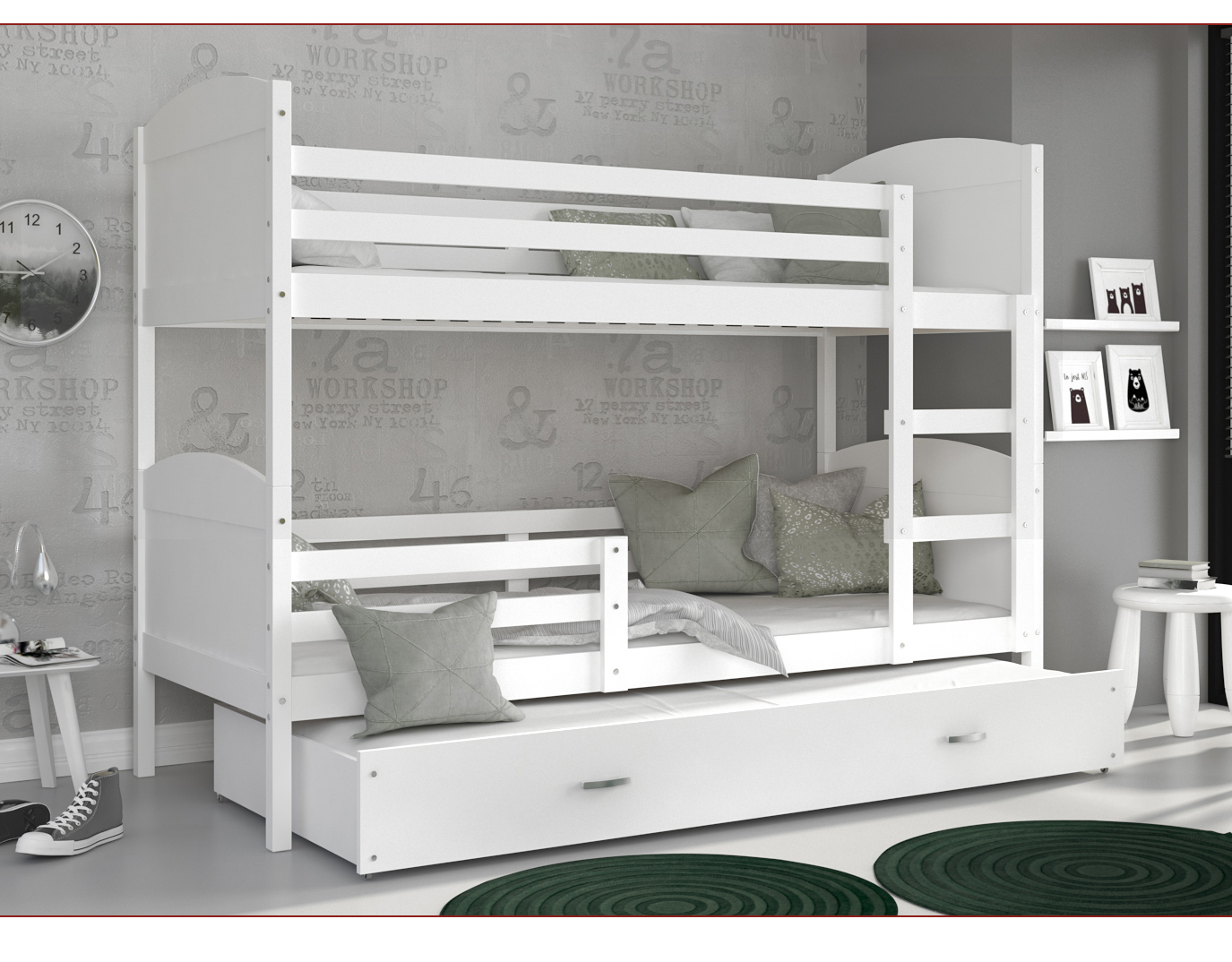 Łóżko piętrowe 3-osobowe Mateusz 03 90x200