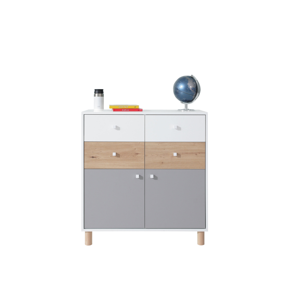 komoda 89 mała na nóżkach Faro 10 szafka dwudrzwiowa z szufladami