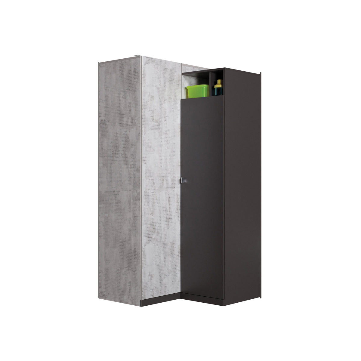 szafa 95 narożna Tablo 02 nowoczesna rogowa z półkami młodzieżowa