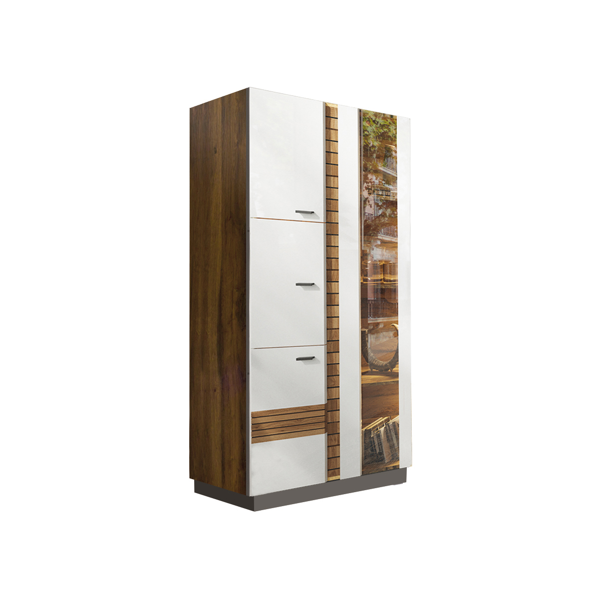 Witryna Val Gardena VG2 orzech latte połysk do salonu