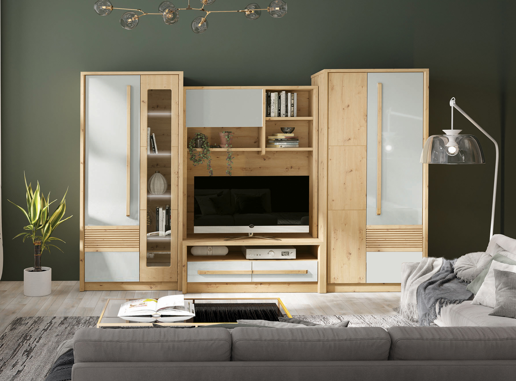 Meblościanka Bianco zestaw podstawowy artisan