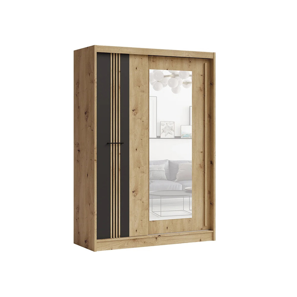 szafa 150 przesuwna z lamelami lustrem Molto B  nowoczesna loft garderoba pokoju sypialni salonu