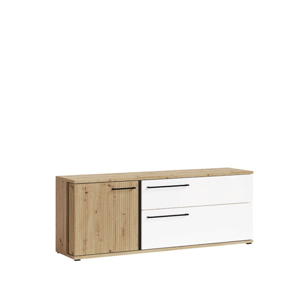 szafka 150 rtv z szufladami frezowana ryflowana Molto A ML4 biała artisan stolik pod tv do salonu pokoju