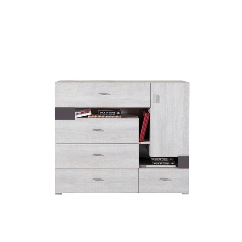 komoda 120 z szufladami nowoczesna Next NX-10 szafka szara