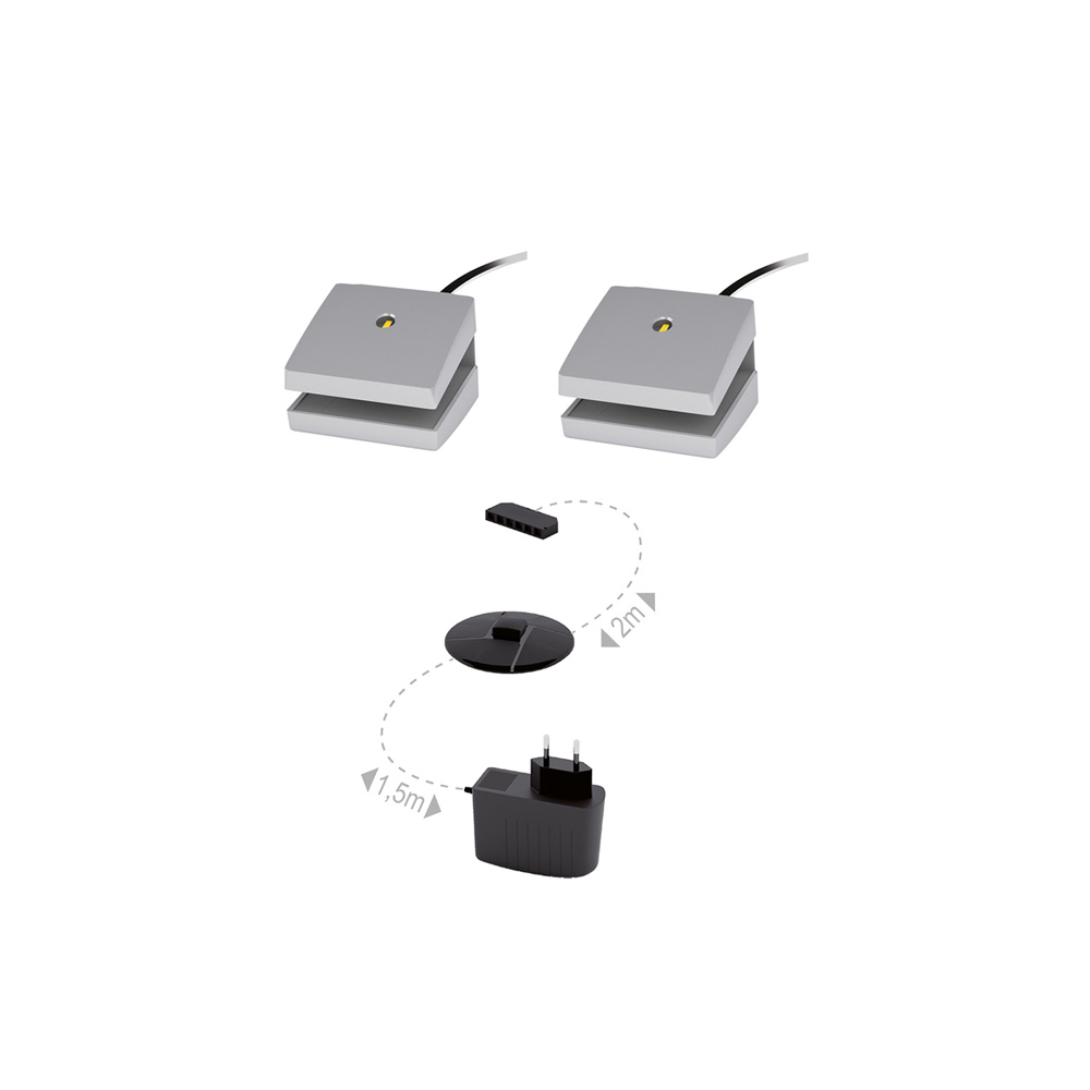 Oświetlenie LED  do 2 półek (zasilacz + włącznik + 2 x LED 02 ciepły)