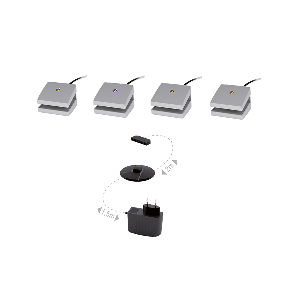 Oświetlenie LED 4LED03NB1Z zasilacz + włącznik + 4 x LED 03