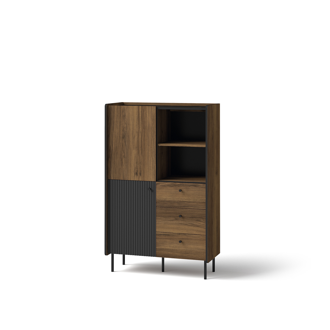 regał 88 loft zamykany z szufladami Prestigo 04 wysoka szafka komoda