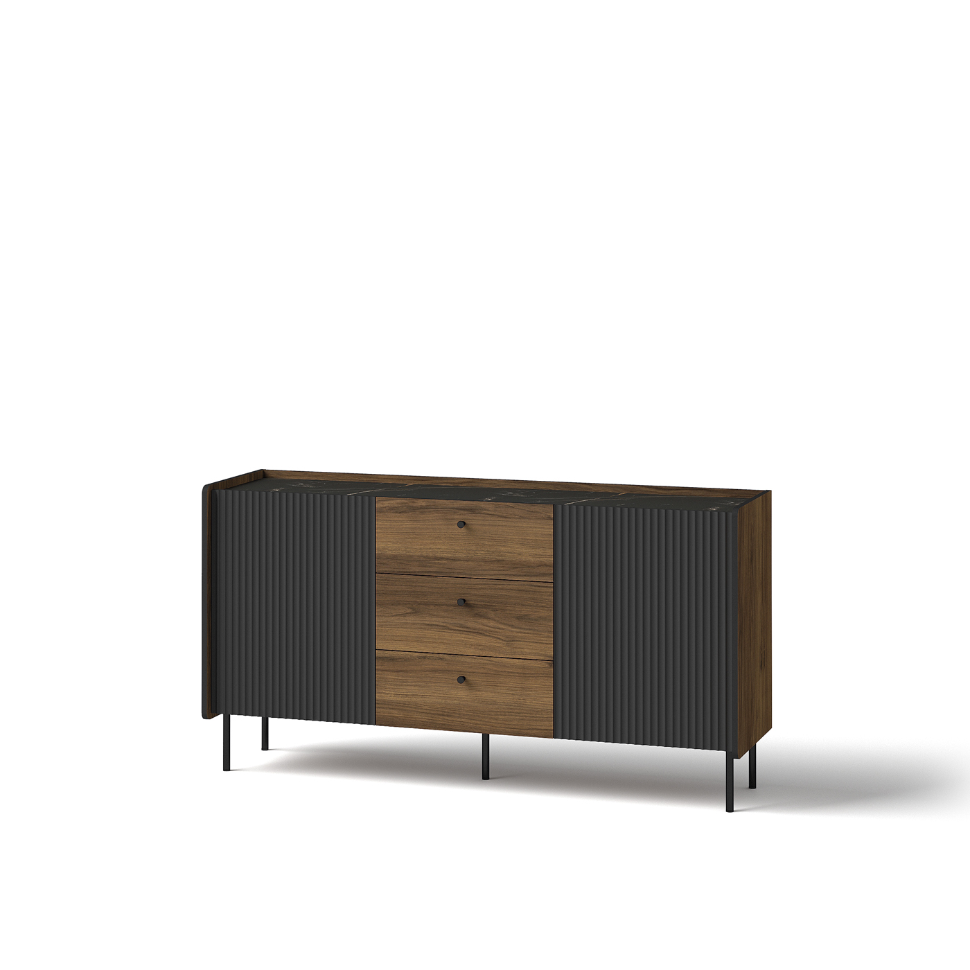 komoda 150 frezowana z szufladami na nóżkach Prestigo 05 duża szafka