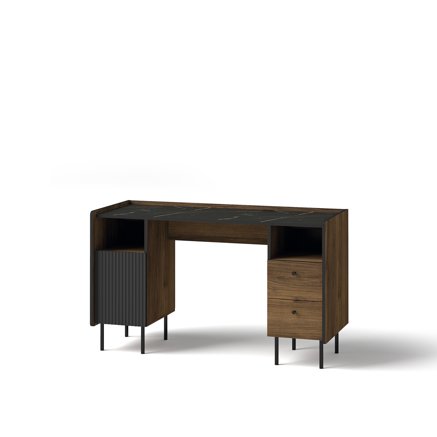 biurko 135 z szafką szufladami na nóżkach Prestigo 09 duże szerokie