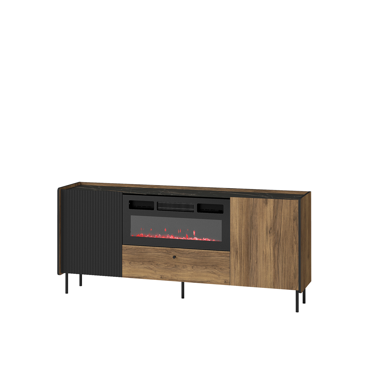 komoda 180 z kominkiem Prestigo 16K duża szeroka szafka nowoczesna