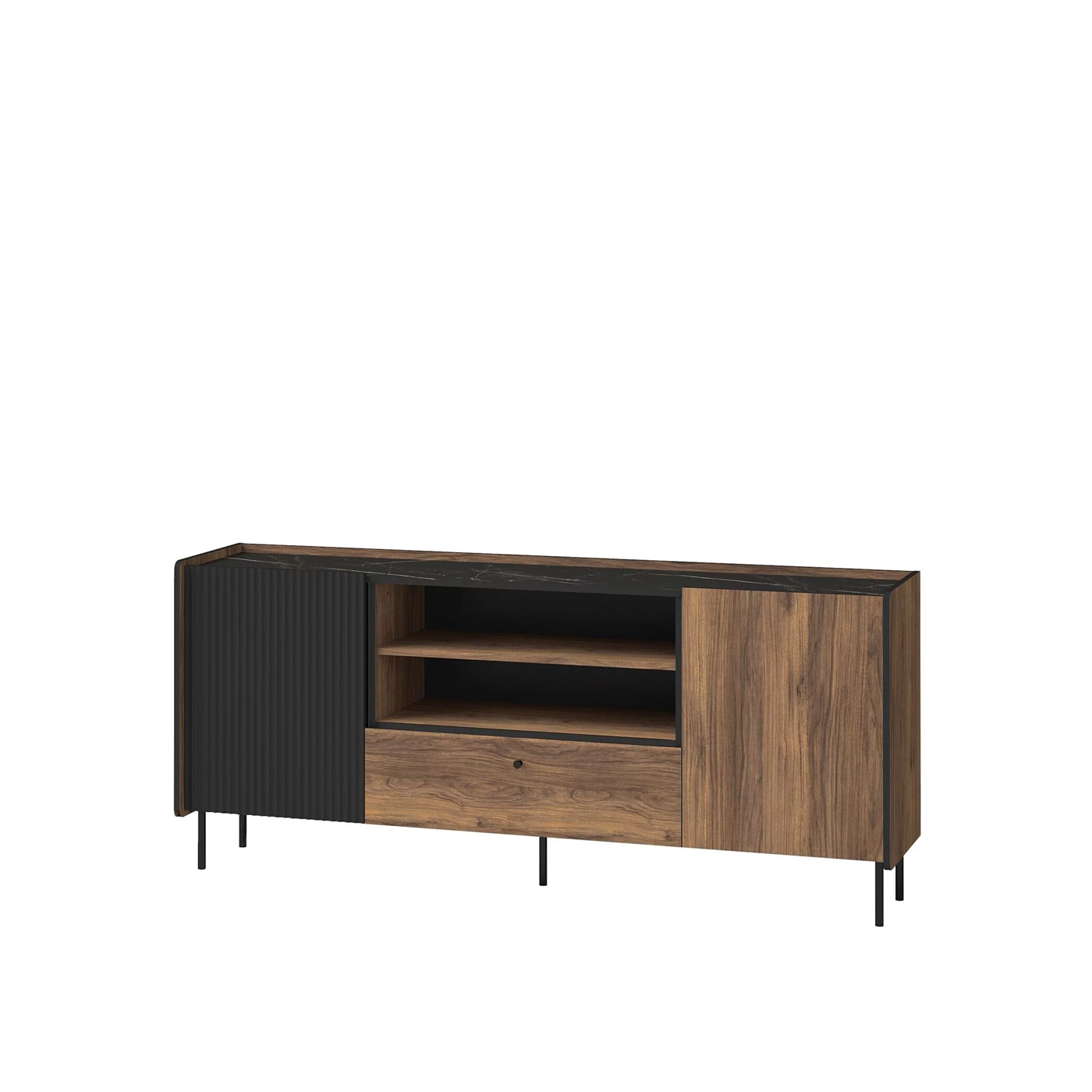 komoda 180 na nóżkach ryflowana Prestigo 16 duża szafka rtv pod tv