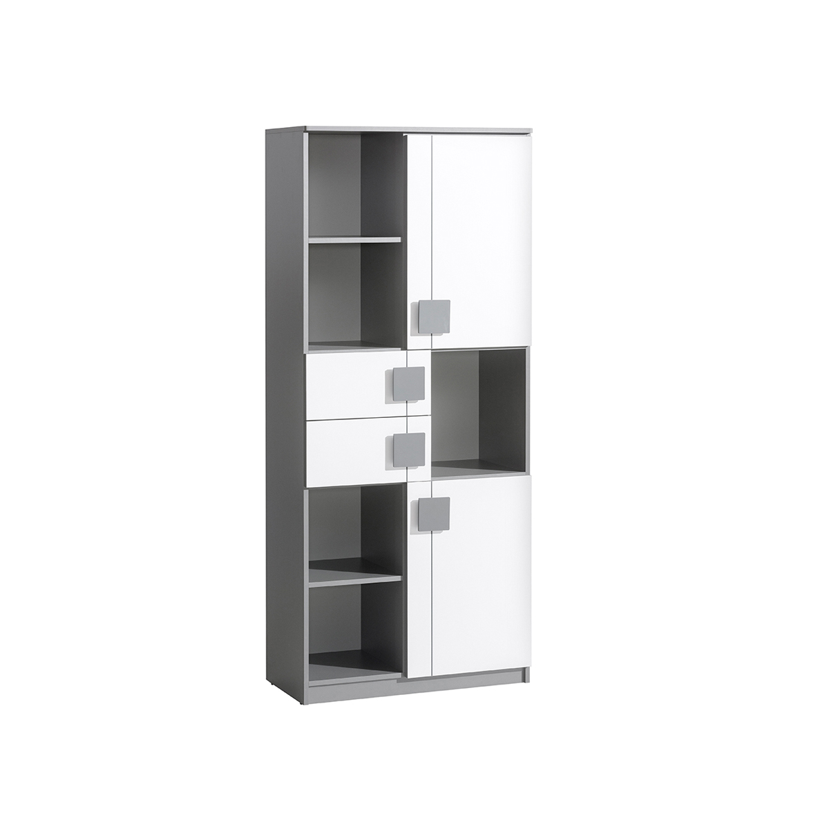 regał 80 duży Gumi G-2 słupek zamykany z półkami szufladami