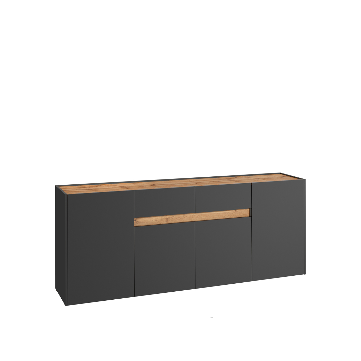 Komoda 220 cm Reviva K01 4D2S antracyt