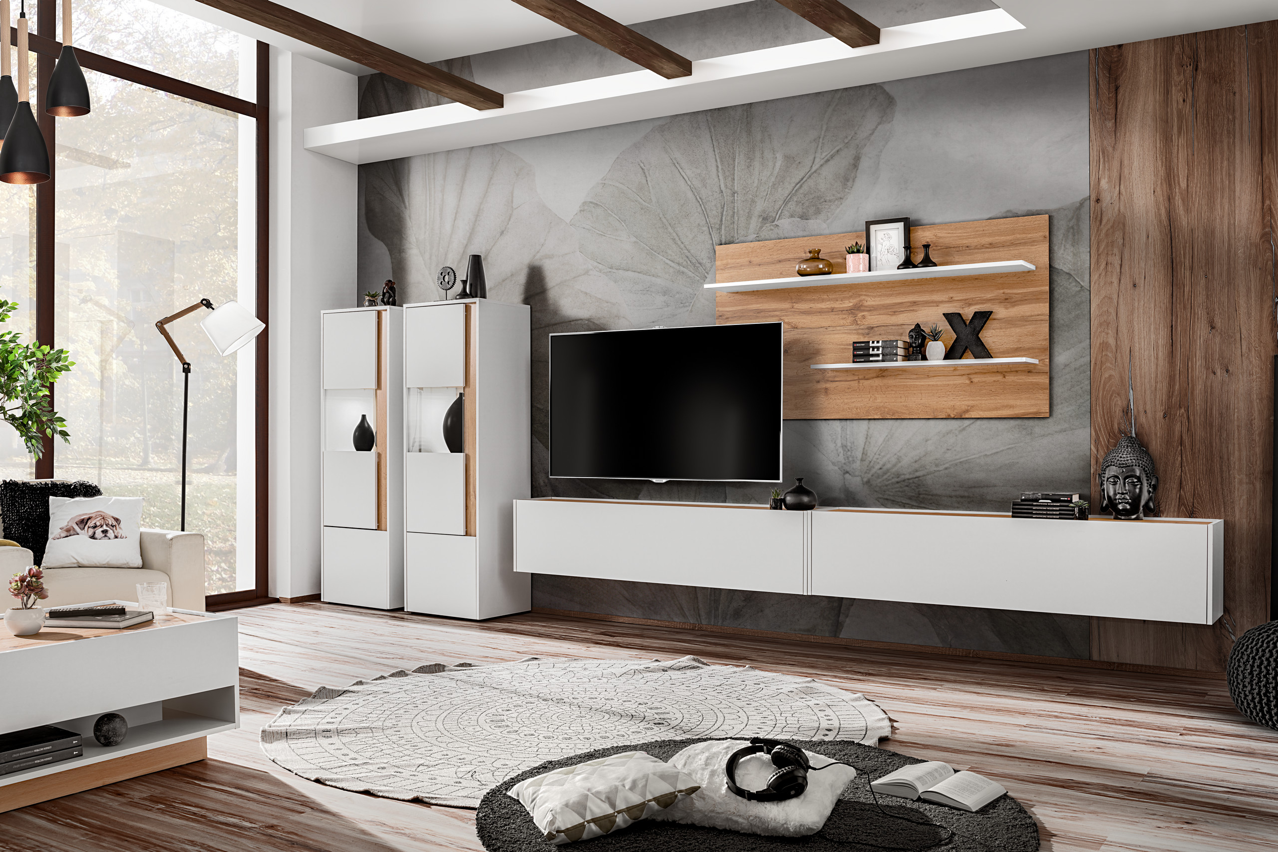 Zestaw mebli pokojowych Reviva 2 meblościanka biały